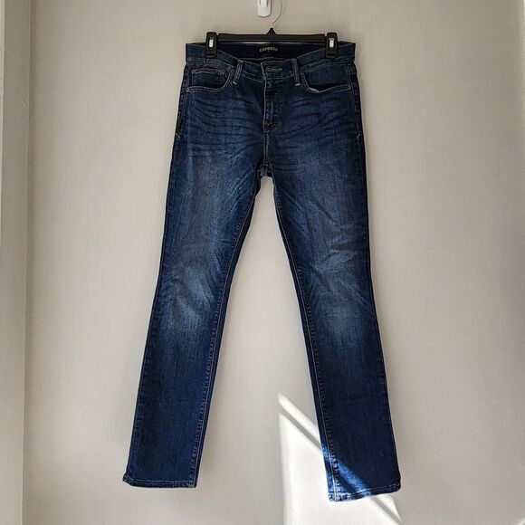 Express Skinny Mid Rise Jeans (8 SHORT) - Picture 1 of 7